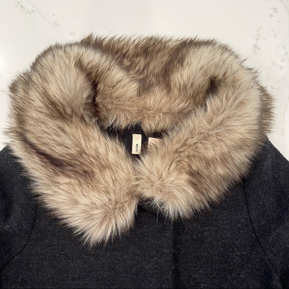 🎉HOST PICK🎉 Anthropologie Moth faux fur gray sweater - Picture 9 of 15